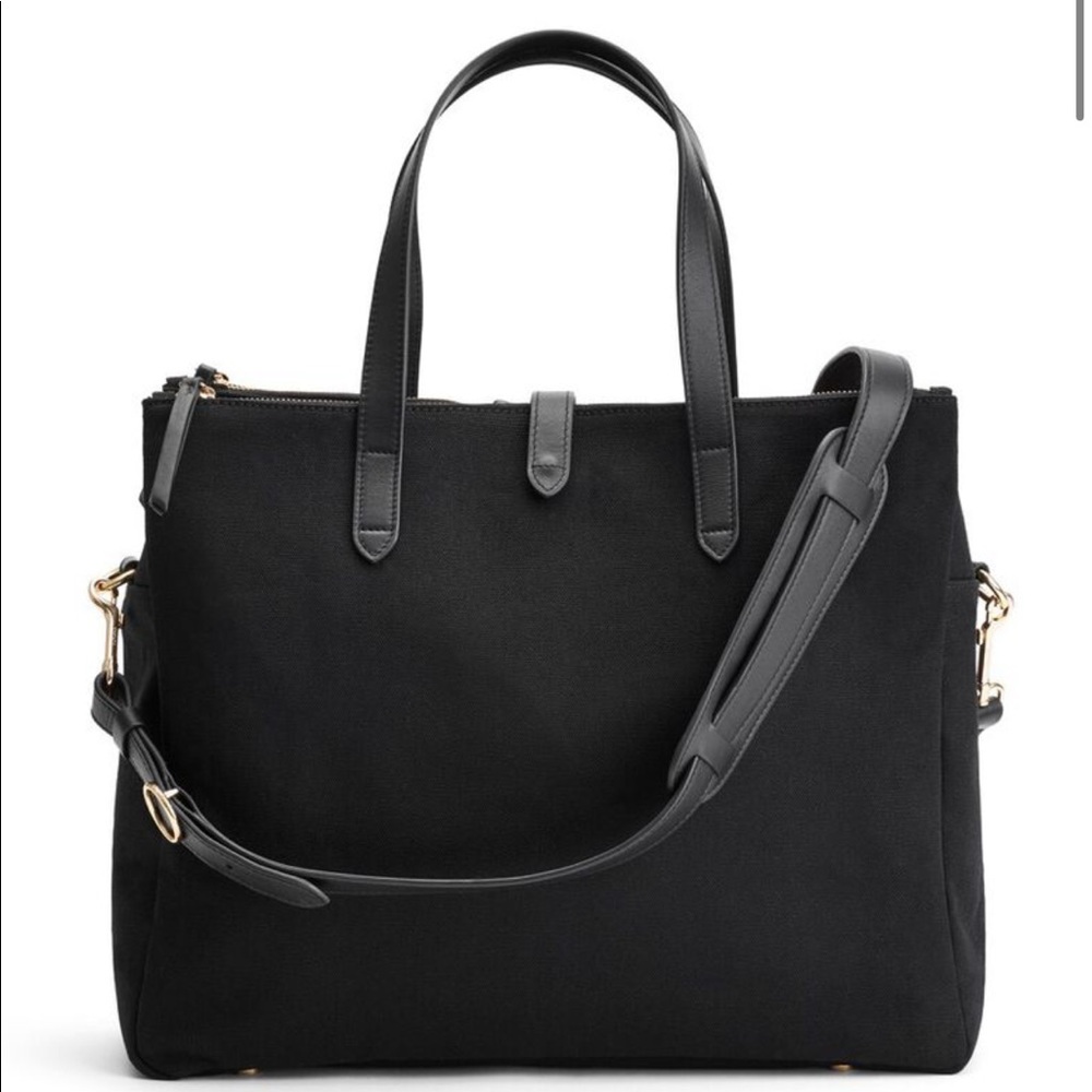 Cuyana Triple Zipper Overnight Bag, Black Canvas